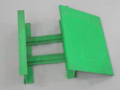 A green color cable ladder on the gray background.